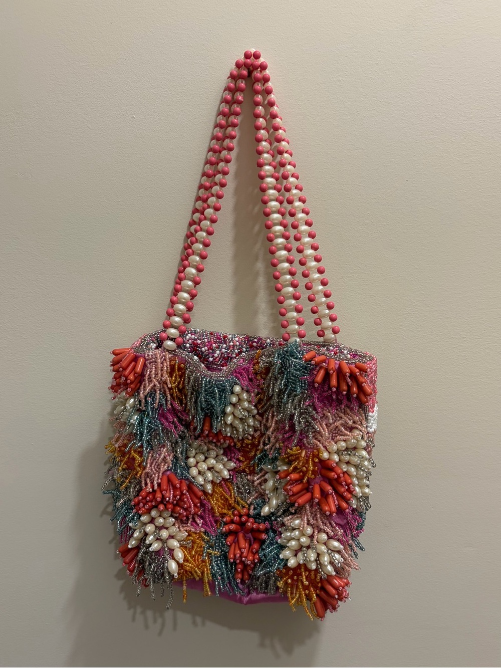 Vibrant Colour Beaded Mini Bag - Picture 3 of 9